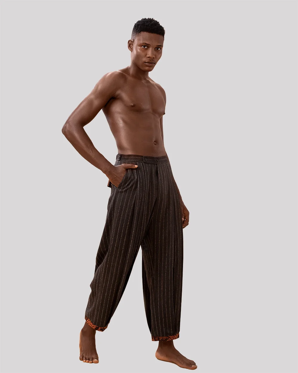 African-inspired double pleated pant