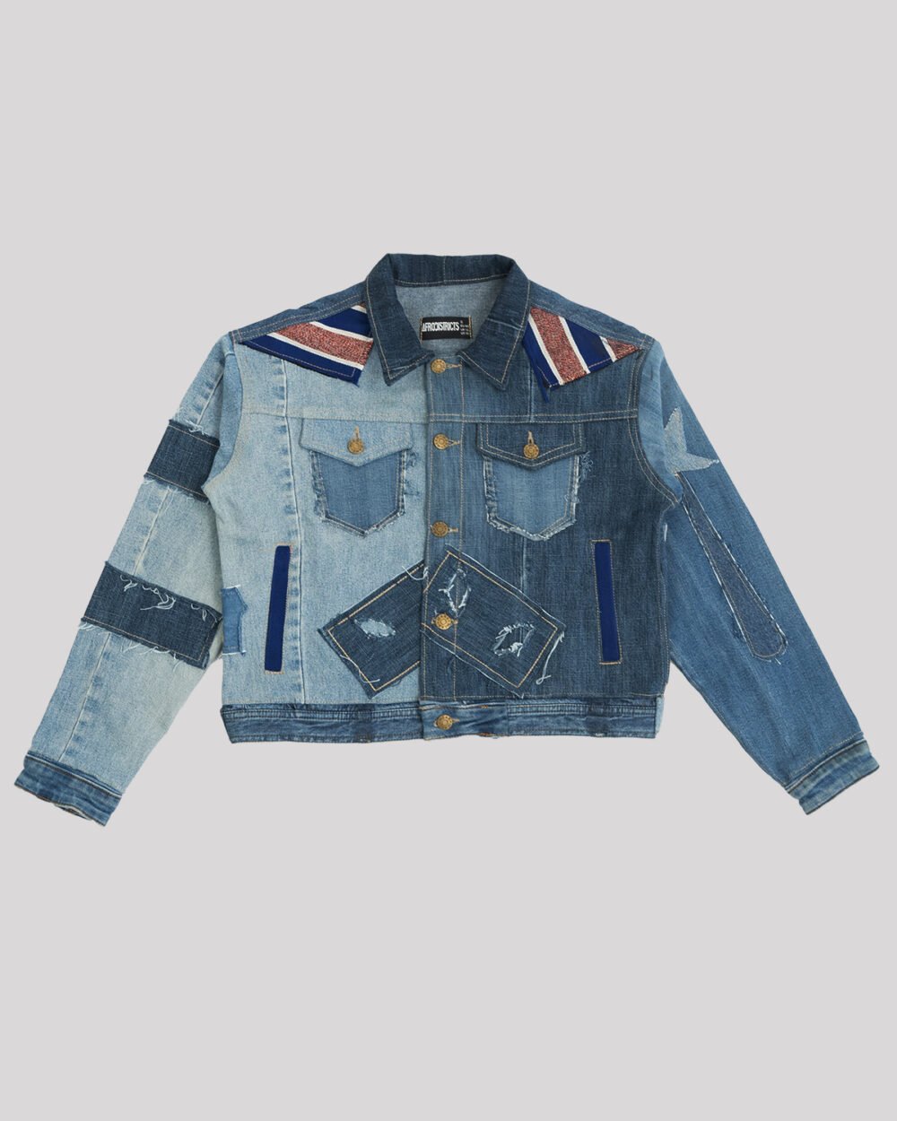 Blue Denim Jacket in Patchwork